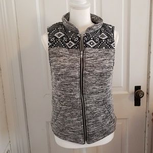 Black and white vest